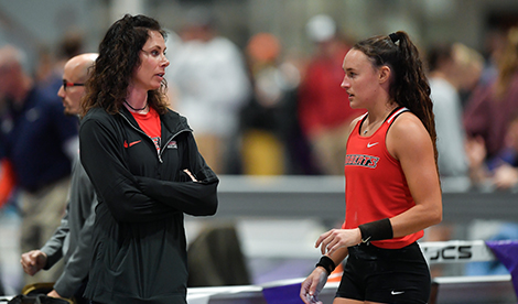 Coach Jenn Suhr and Brynn King