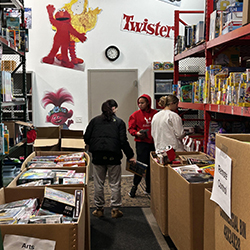 Students sort toys