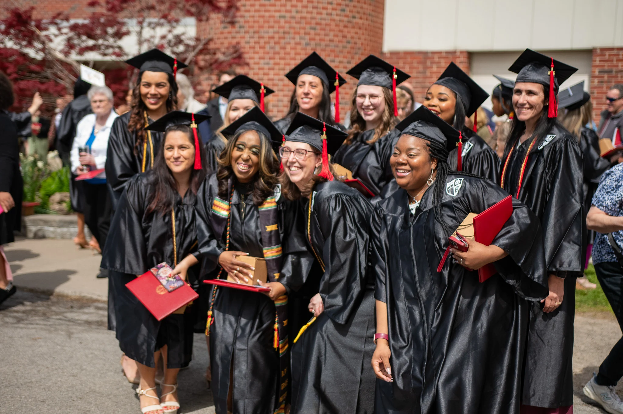 A group of students graduating at Commencement