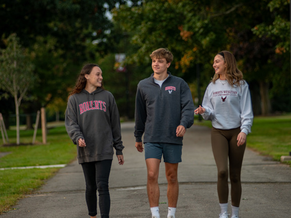 Students walk on campus